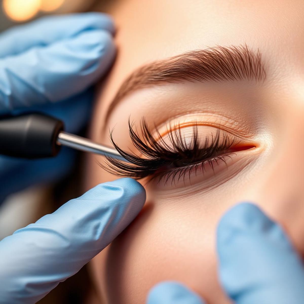 Procedimento de lash lifting nos cílios